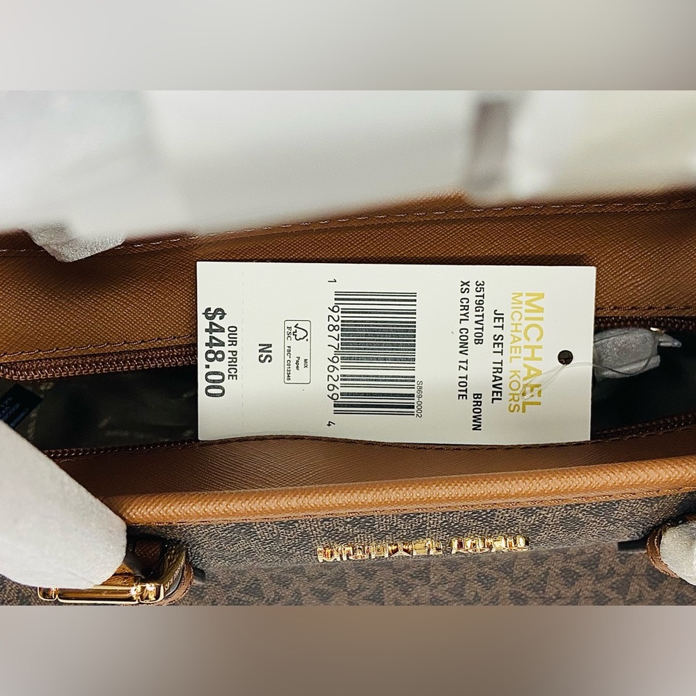 Michael Kors jet set travel xs Brown Monogram Tote - Picture 4 of 6